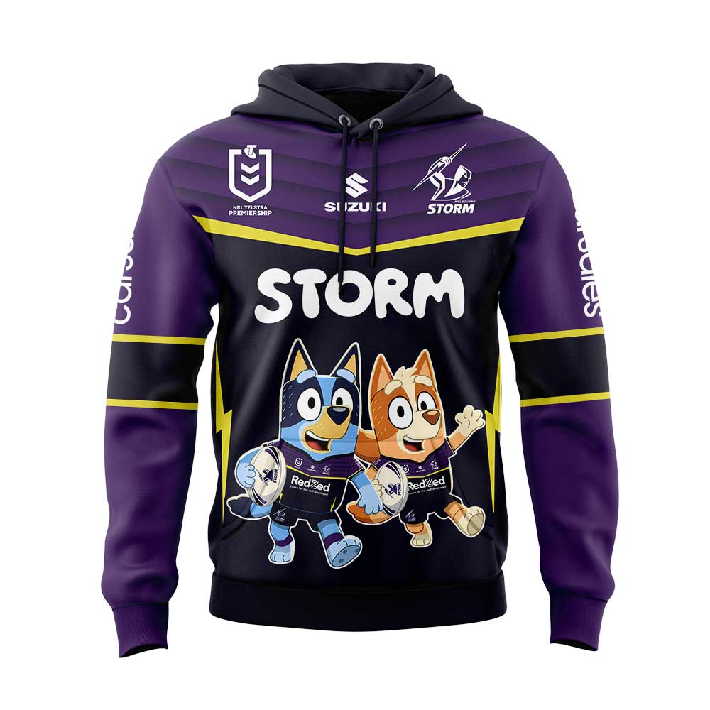 Limited Edition Melbourne Storm Bluey and Bingo Hoodie