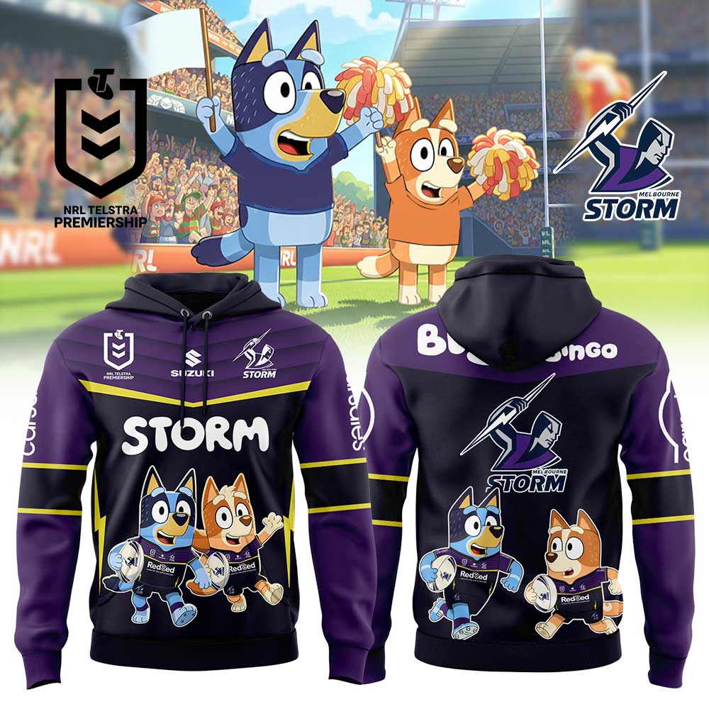 Limited Edition Melbourne Storm Bluey and Bingo Hoodie