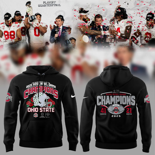 Ohio State Football 2025 Rose Bowl Champions Hoodie