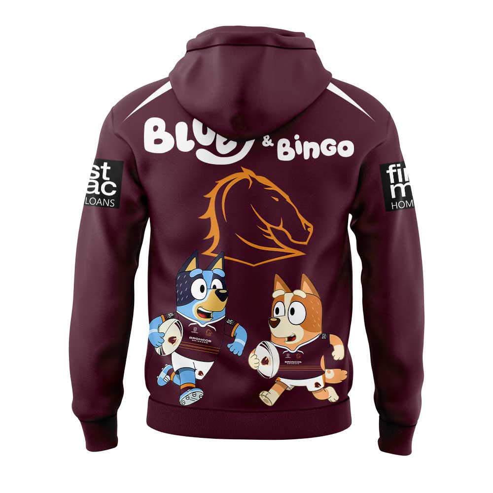 Limited Edition Brisbane Broncos x Bluey and Bingo Hoodie