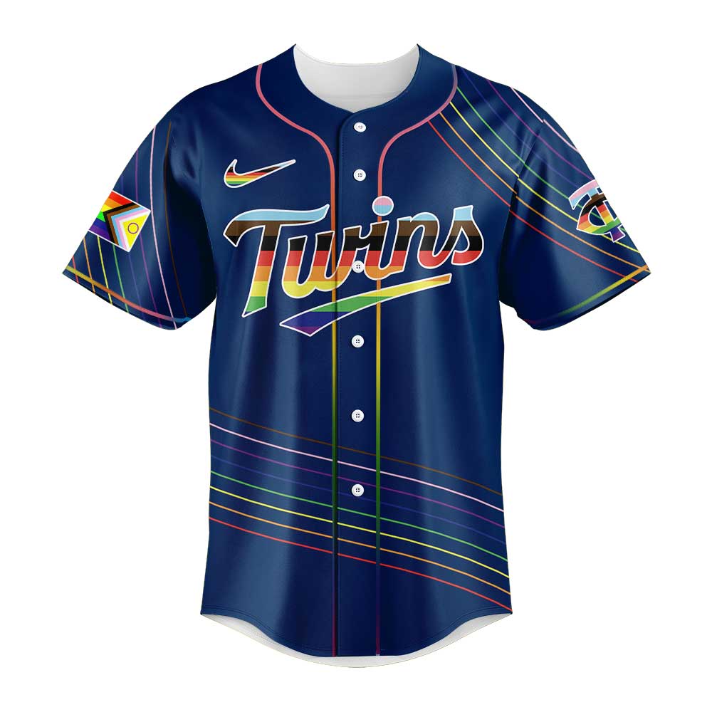 Limited Edition Minnesota Twins Happy Pride Month Blue Jersey