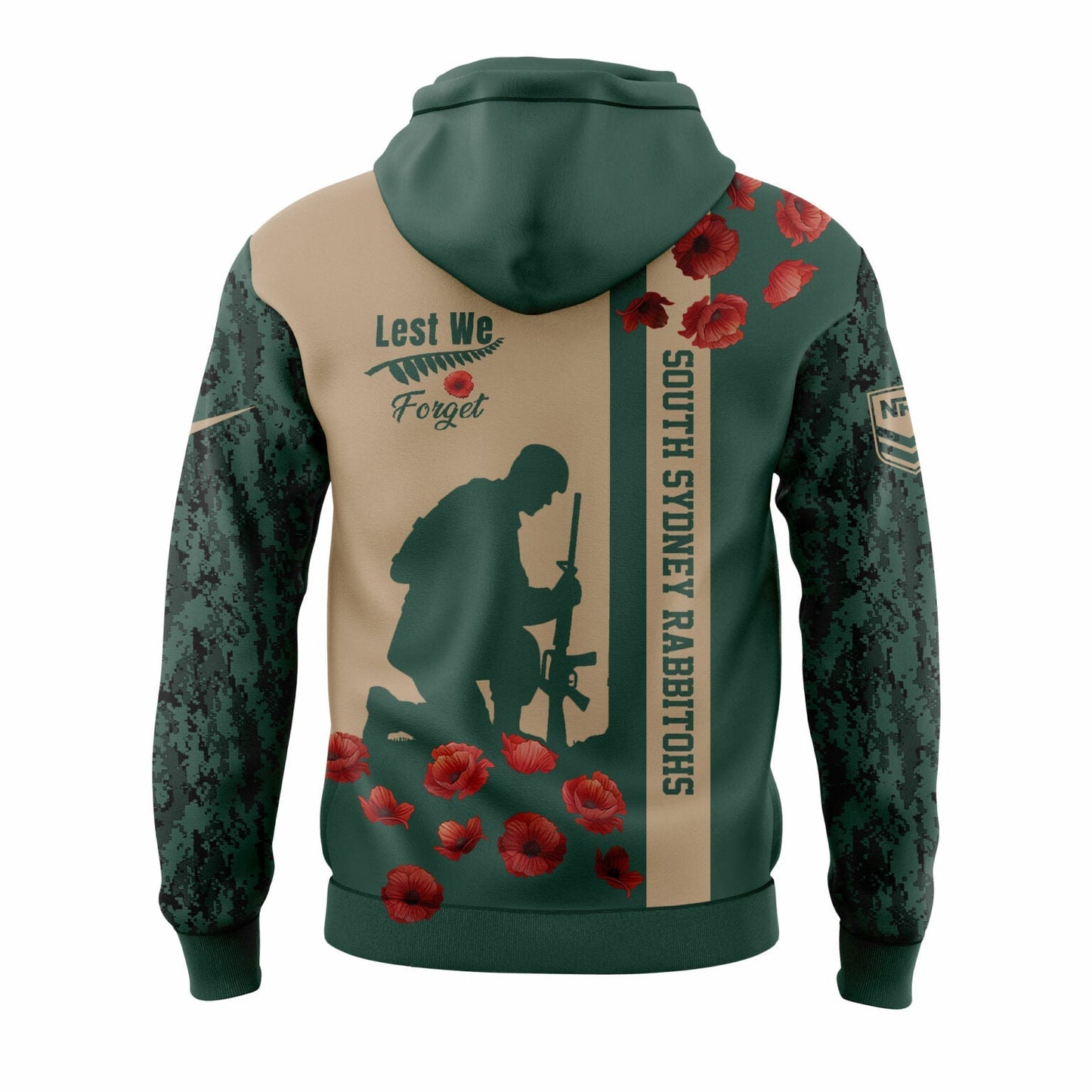 South Sydney Rabbitohs WE WILL REMEMBER, ANZAC DAY Hoodie