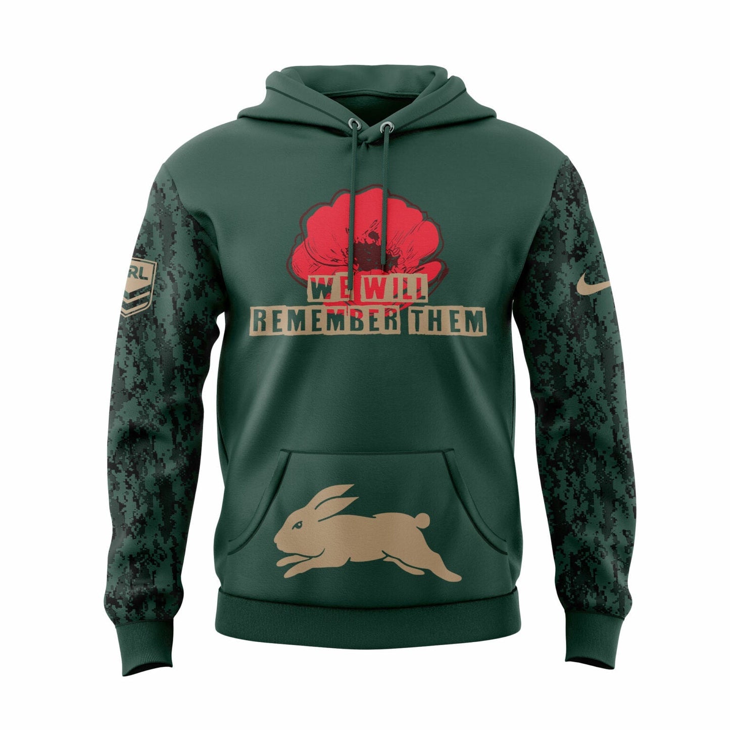 South Sydney Rabbitohs WE WILL REMEMBER, ANZAC DAY Hoodie