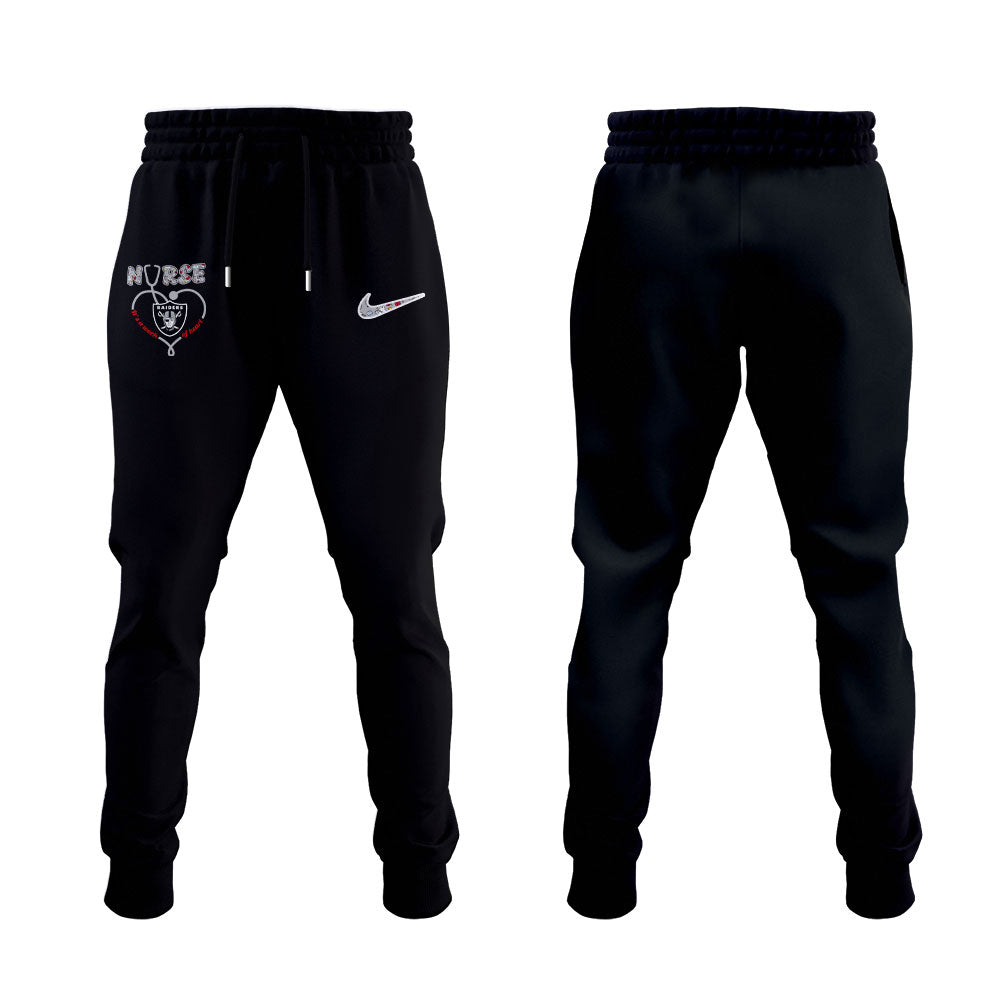 Las Vegas Raiders Nurses Appreciation 2025 Black Combo Hoodie