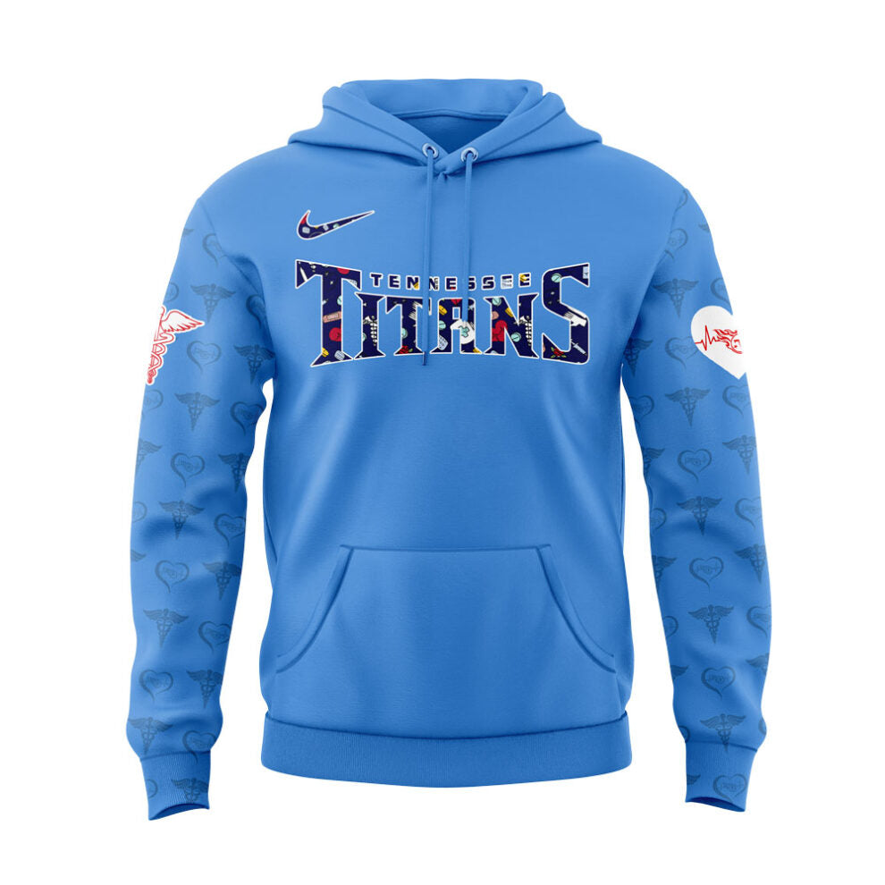 Tennessee Titans Nurses Appreciation 2025 Blue Combo Hoodie