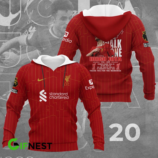 Diogo Jota Thank You For The Memories LFC 2025 Hoodie