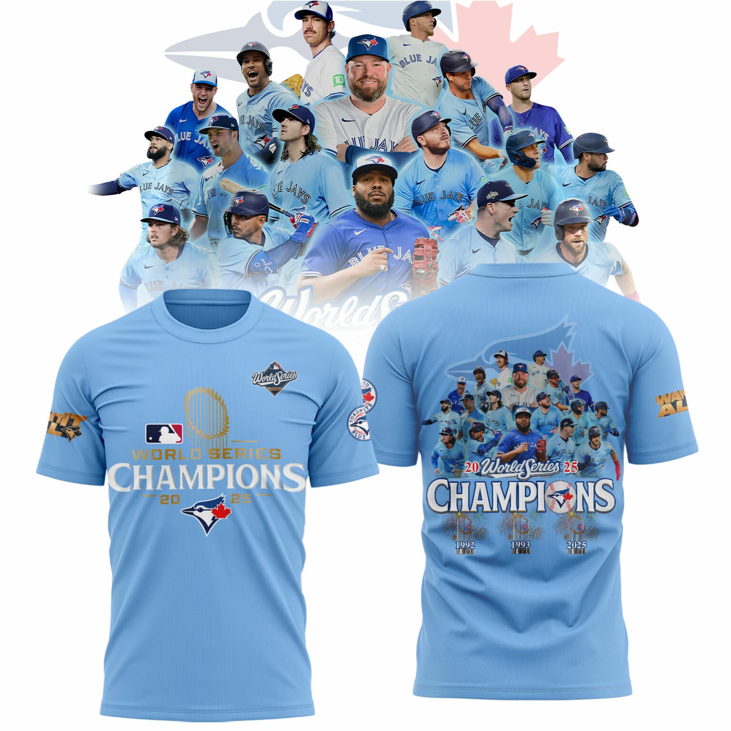 Limited Edition Toronto Blue Jays World Series Champions 2025 Combo T-shirt