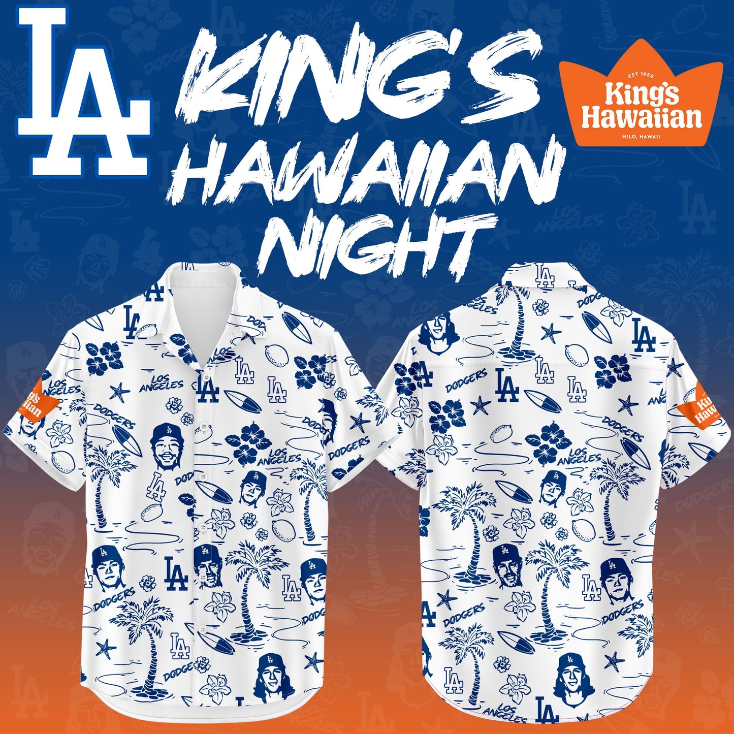 Special Edition Hawaiian Baseball Jersey Night presented by King’s Hawaiian For Fans Los Angeles Dodgers