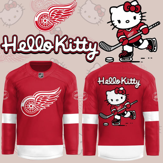Detroit Red Wings X Hello Kitty RED Hockey Jersey