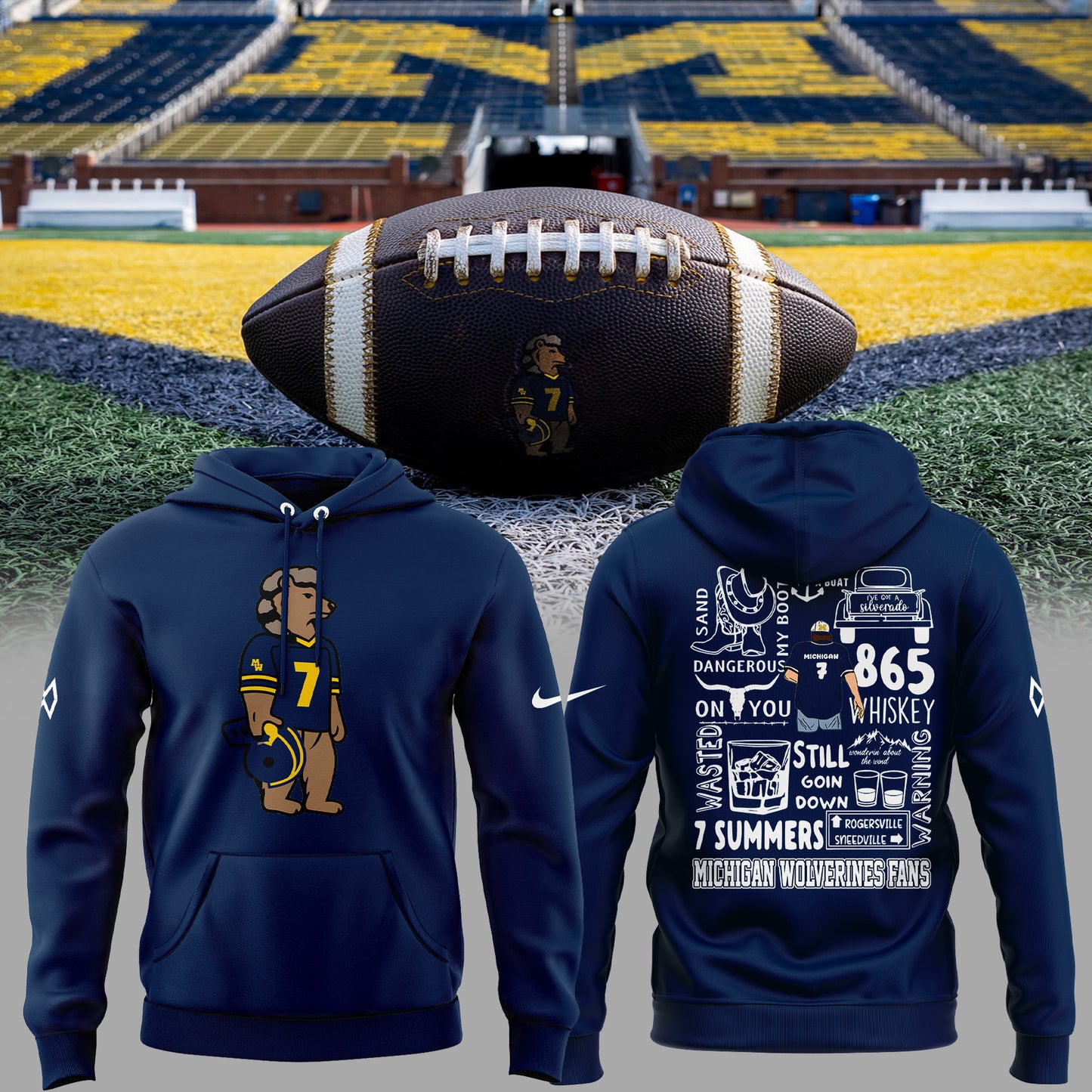Limited Edition Michigan Wolverines Football x Morgan Wallen Hoodie 2025