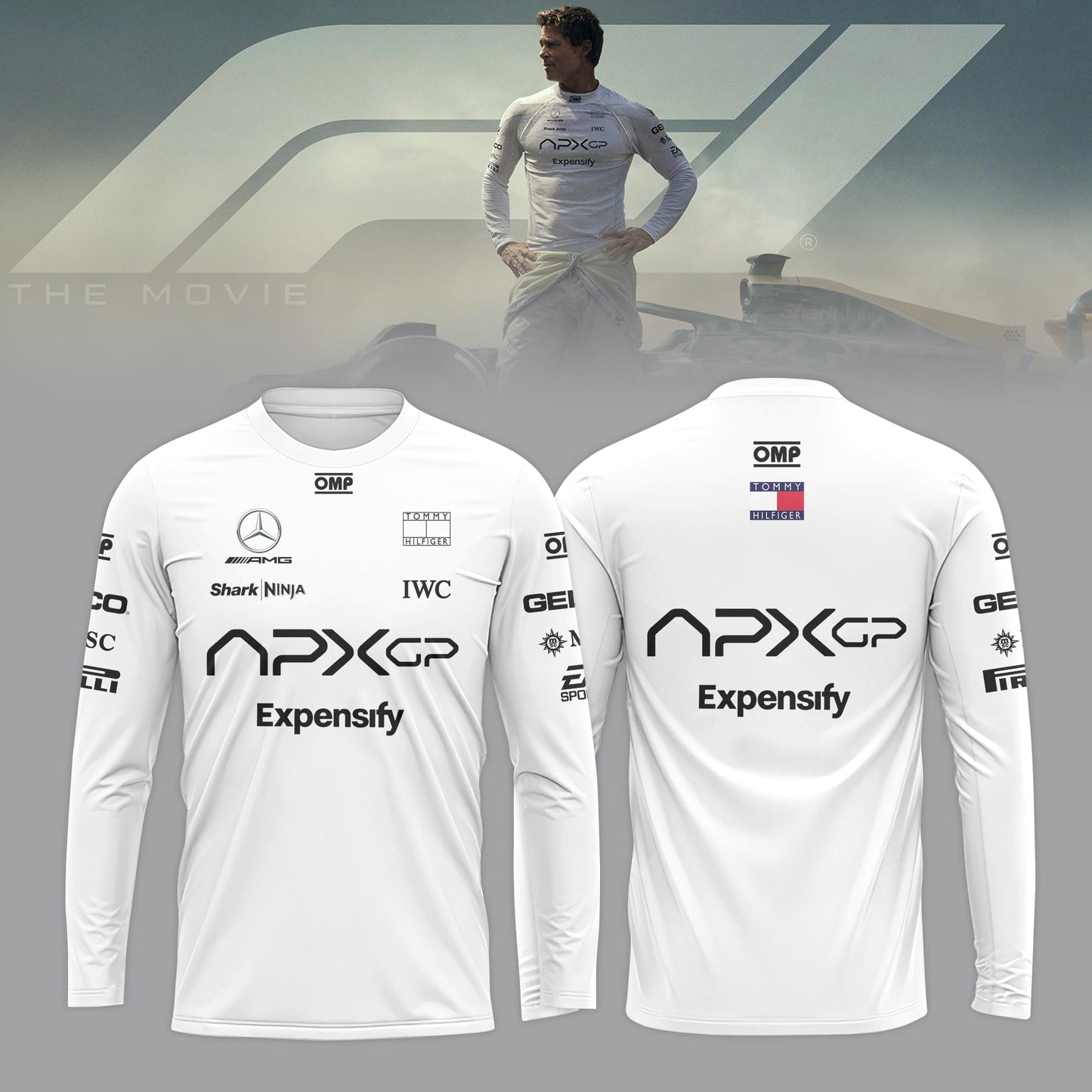 F1 The Movie 2025 APXGP “Brad Pitt†Long Sleeve Shirt