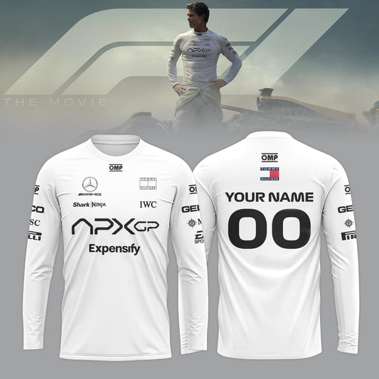 F1 The Movie 2025 APXGP “Brad Pitt†Custom Long Sleeve Shirt