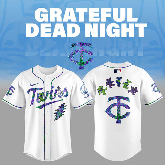 Minnesota Twins Grateful Dead Night Jersey Flat Cap Set
