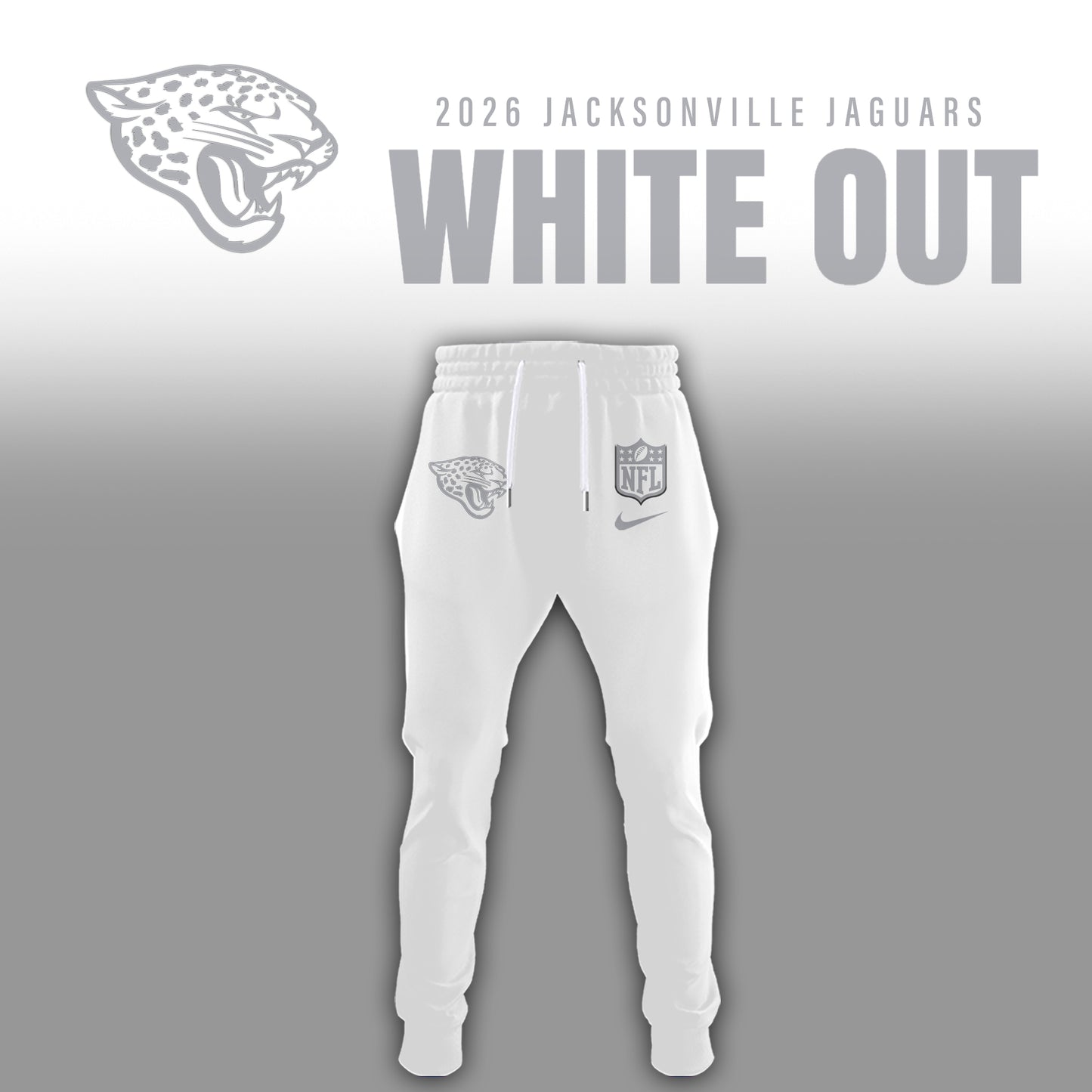 Jacksonville Jaguars 2025 Winter White Out Combo TShirt