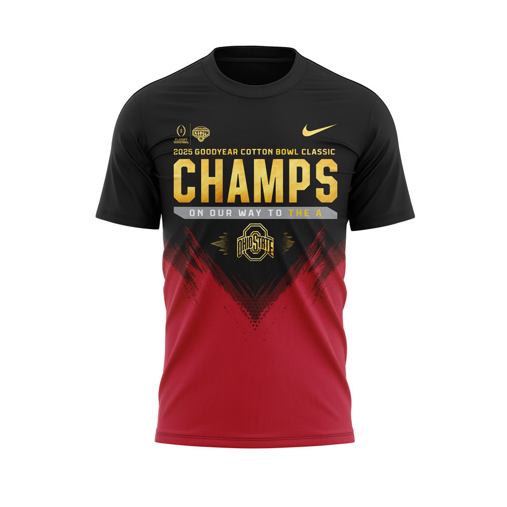 Ohio State Football ARE 2025 COTTON BOWL CHAMPIONS Black/Red T-shirt