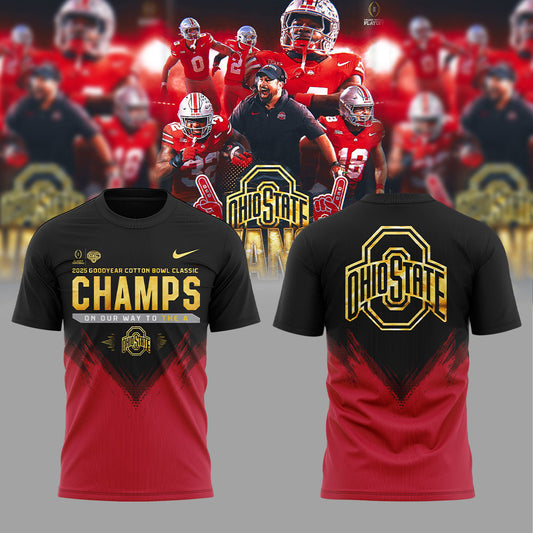 Ohio State Football ARE 2025 COTTON BOWL CHAMPIONS Black/Red T-shirt