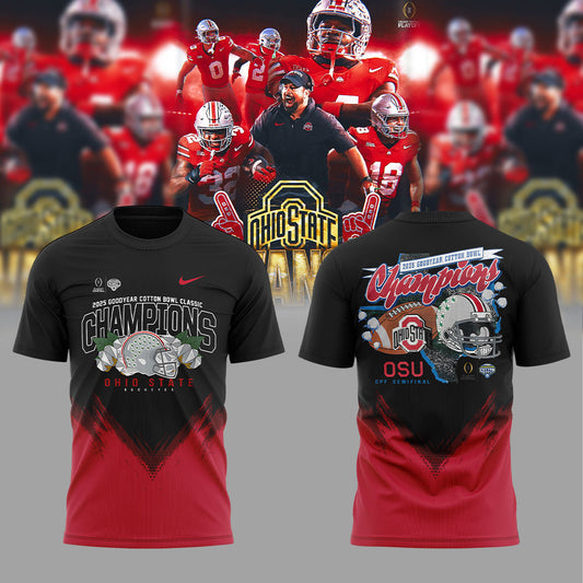 Ohio State Football ARE 2025 COTTON BOWL CHAMPIONS Black/Red T-shirt