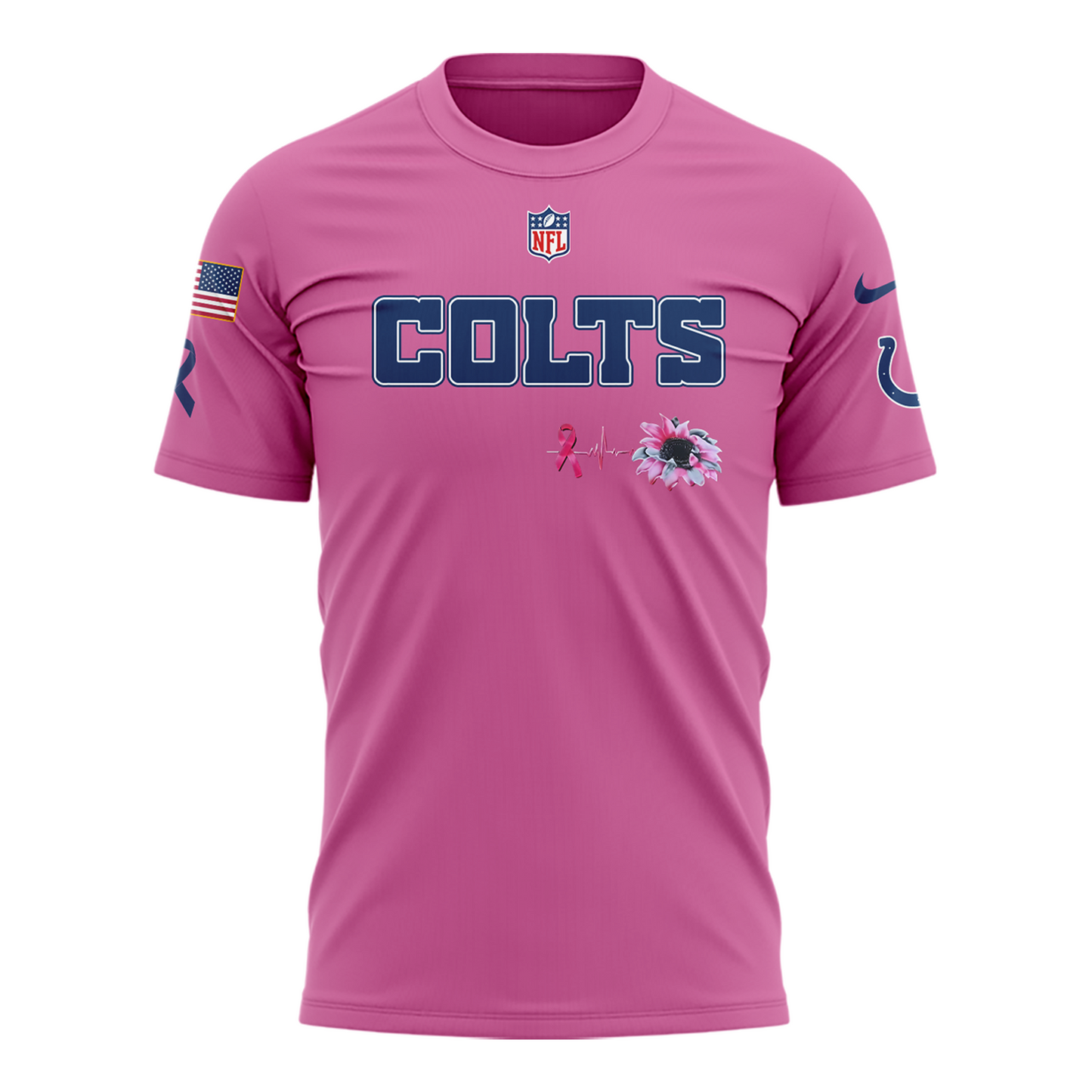Limited Edition Indianapolis Colts Breast Cancer Awareness Pink Tshirt 2025