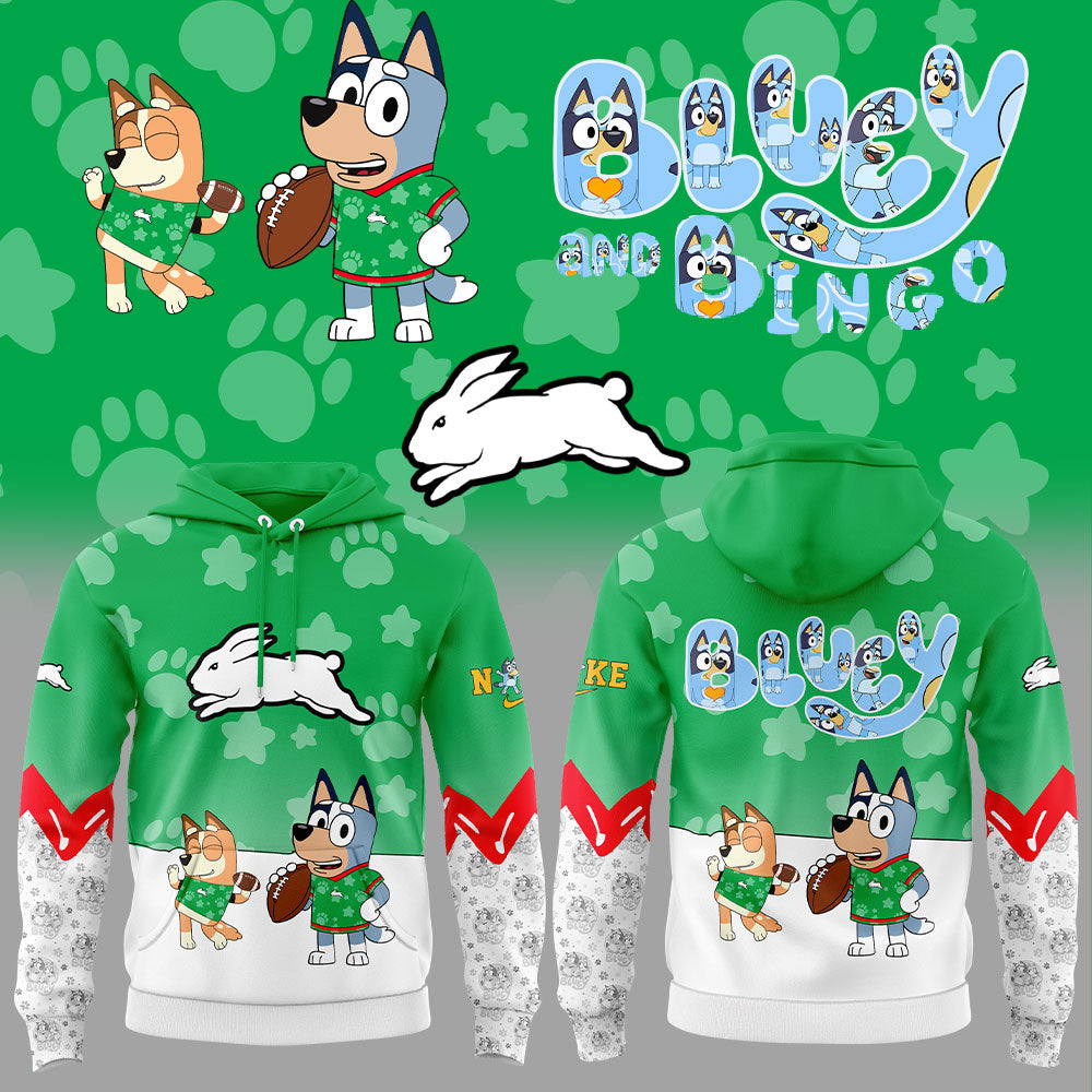 South Sydney Rabbitohs x Bluey and Bingo Hoodie