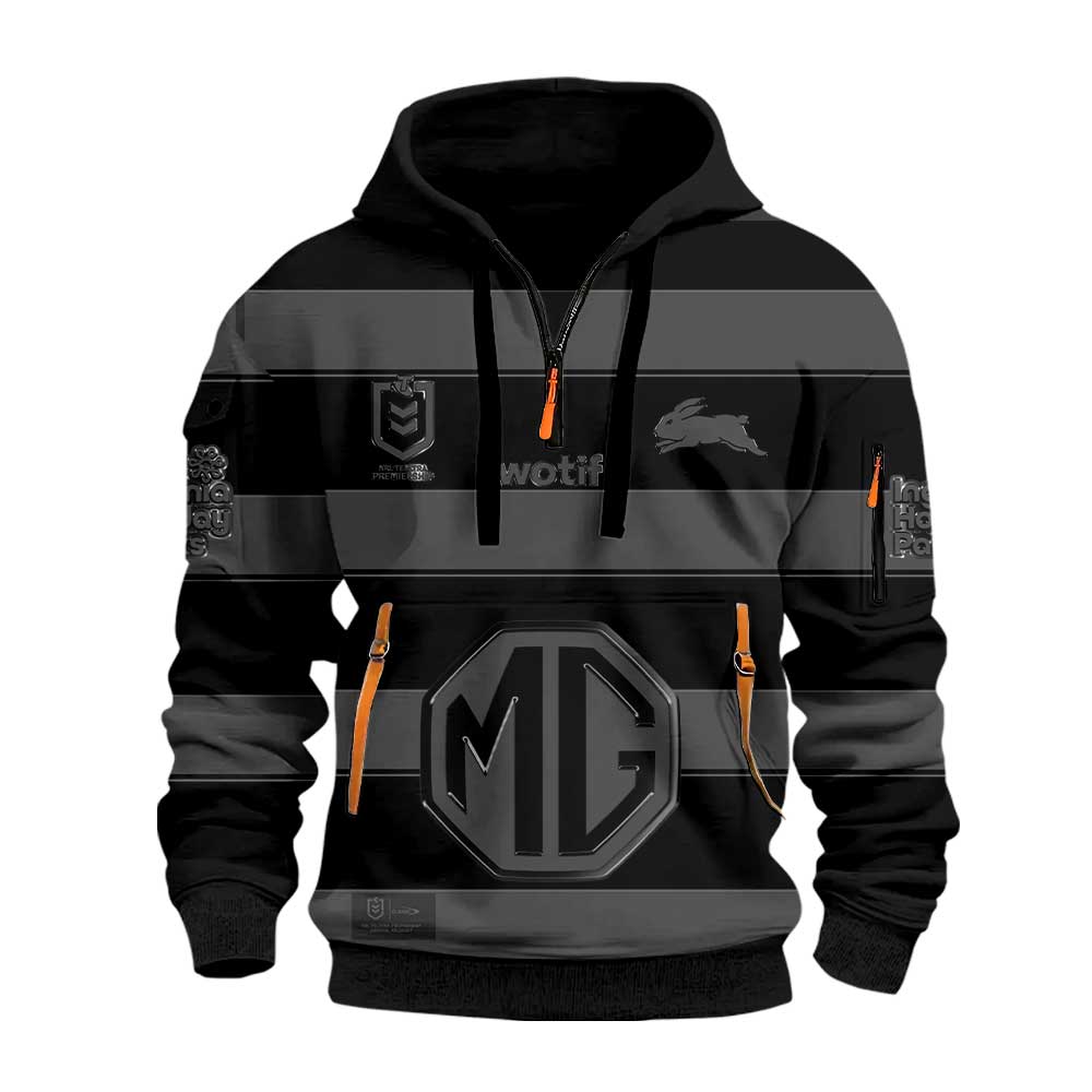 South Sydney Rabbitohs Back In Black Half Zip Hoodie