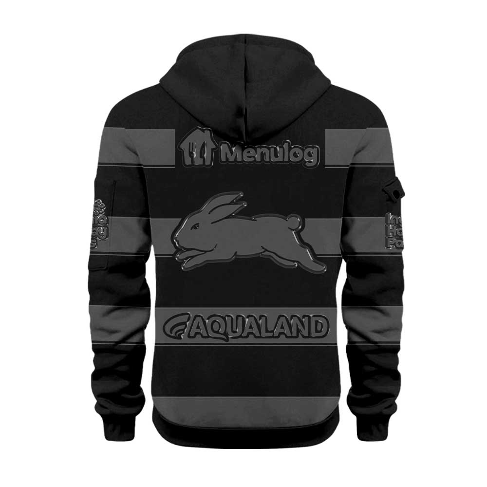 South Sydney Rabbitohs Back In Black Half Zip Hoodie