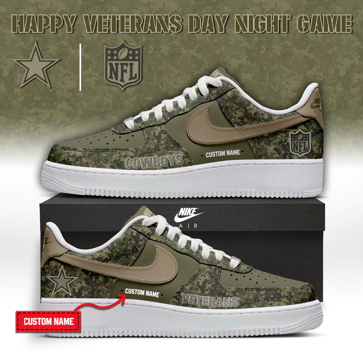 NFL × Happy Veteran Day AF1 Sneakers