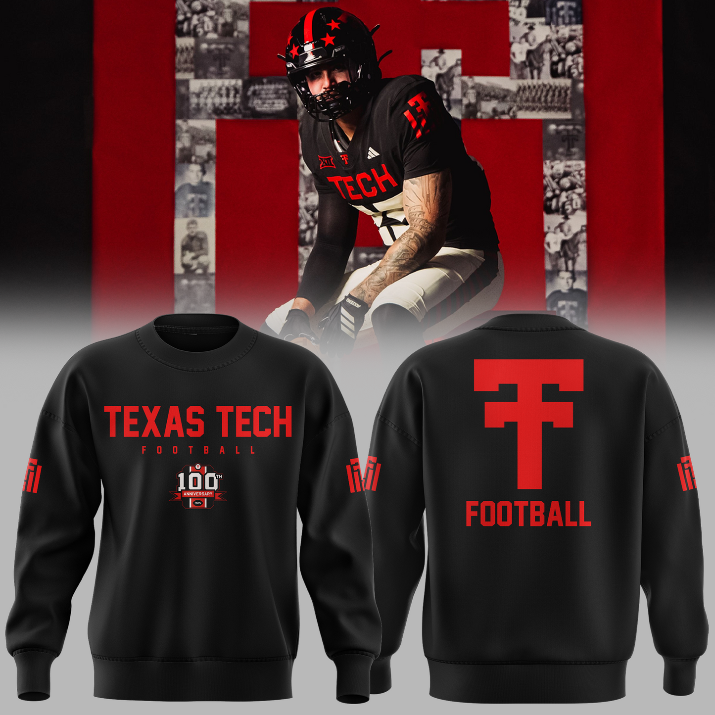 Limited Edition Texas Tech Football 100Years Of Football Sweat