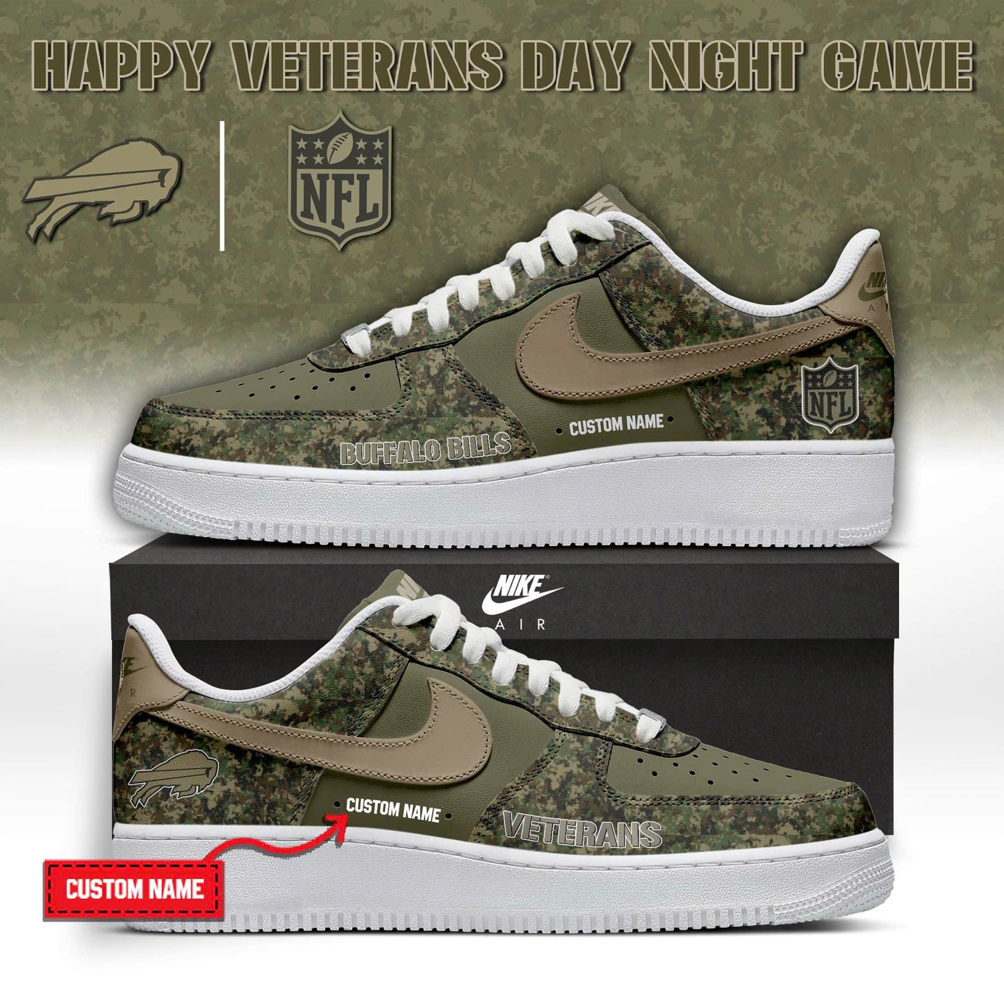 NFL × Happy Veteran Day AF1 Sneakers