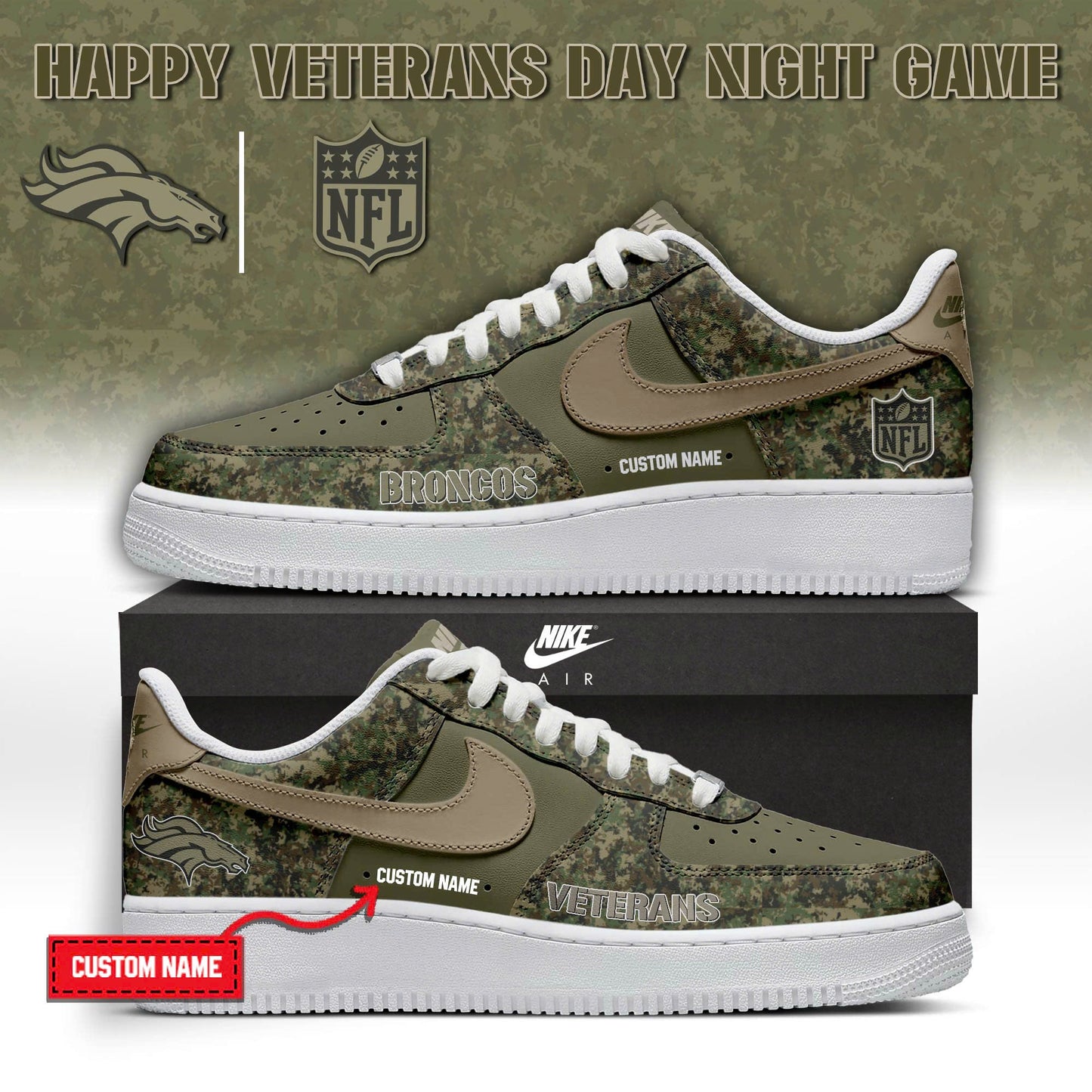 NFL × Happy Veteran Day AF1 Sneakers