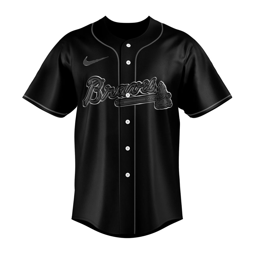 Limited Edition Atlanta Braves Back In Black Custom Name Jersey