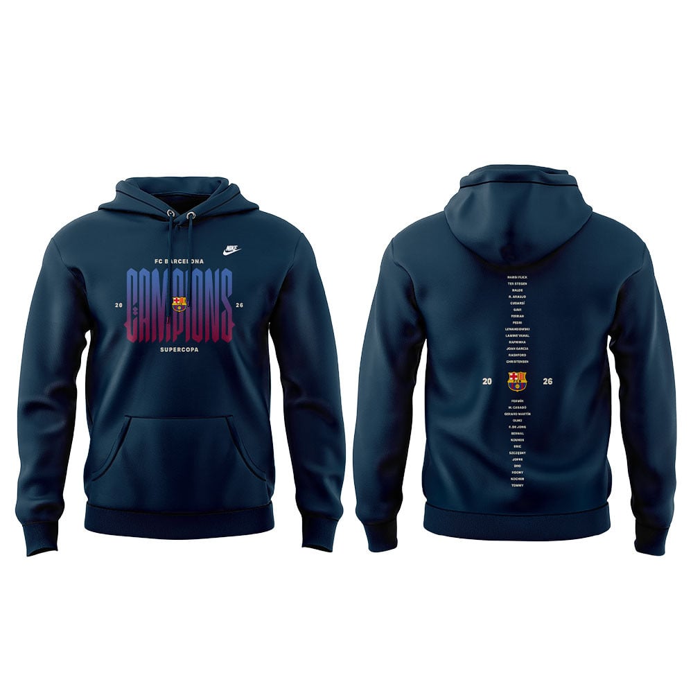 FC Barcelona Campeones La Liga 25/26 3D Apparel Hoodie