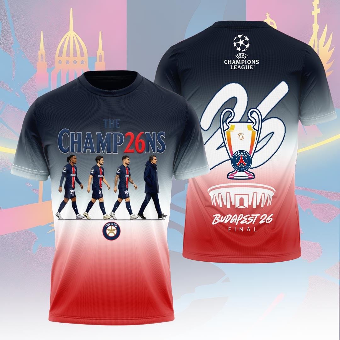 Paris Saint-Germain F.C Champions League Final 2026 3D Apparel T-Shirt