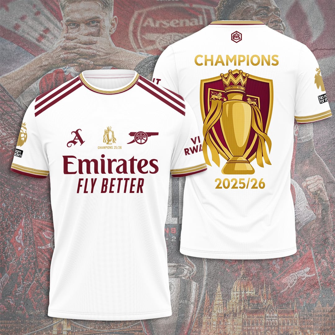 Arsenal F.C Premier League Champions 3D Apparel T-Shirt