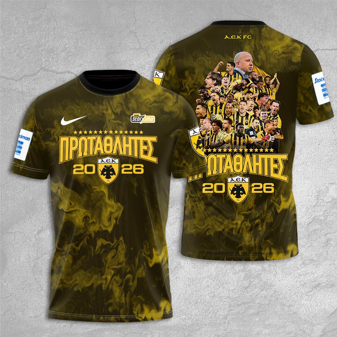 AEK FC Super League Stoiximan Champions 25/26 3D Apparel T-Shirt