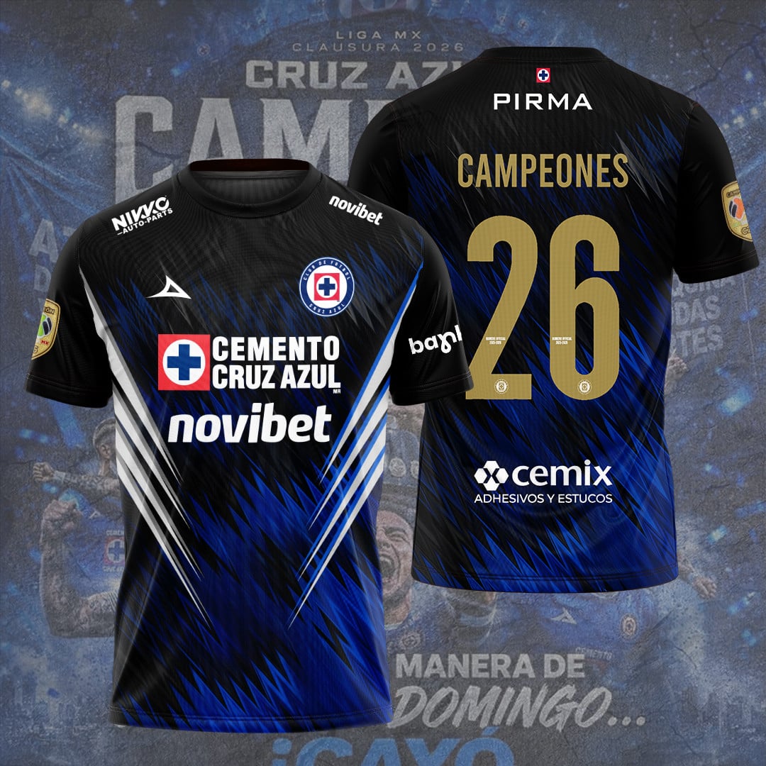 Cruz Azul Campeón del Clausura 2026 3D Apparel T-Shirt
