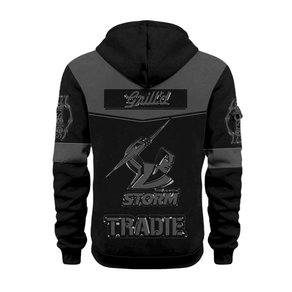 Limited Edition Melbourne Storm Back In Black Half Zip Hoodie