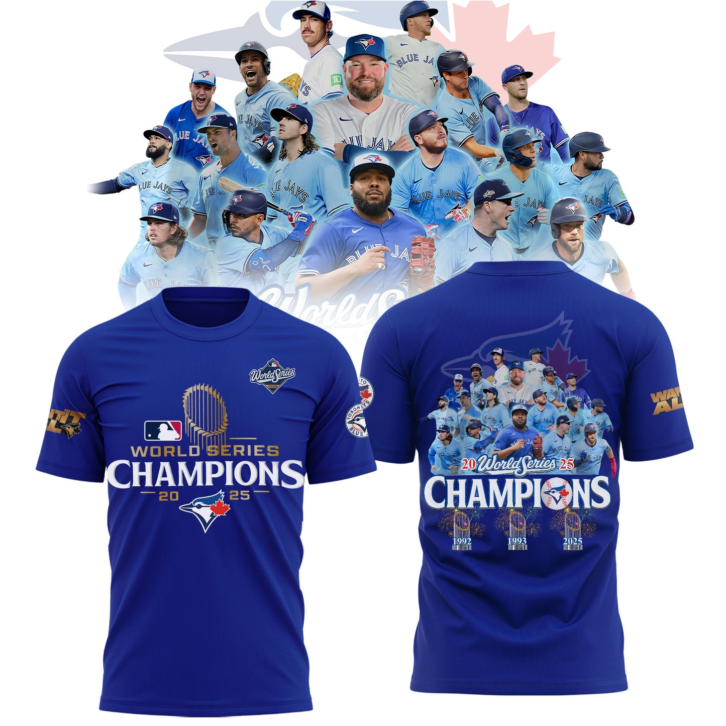 Limited Edition Toronto Blue Jays World Series Champions 2025 Combo T-shirt