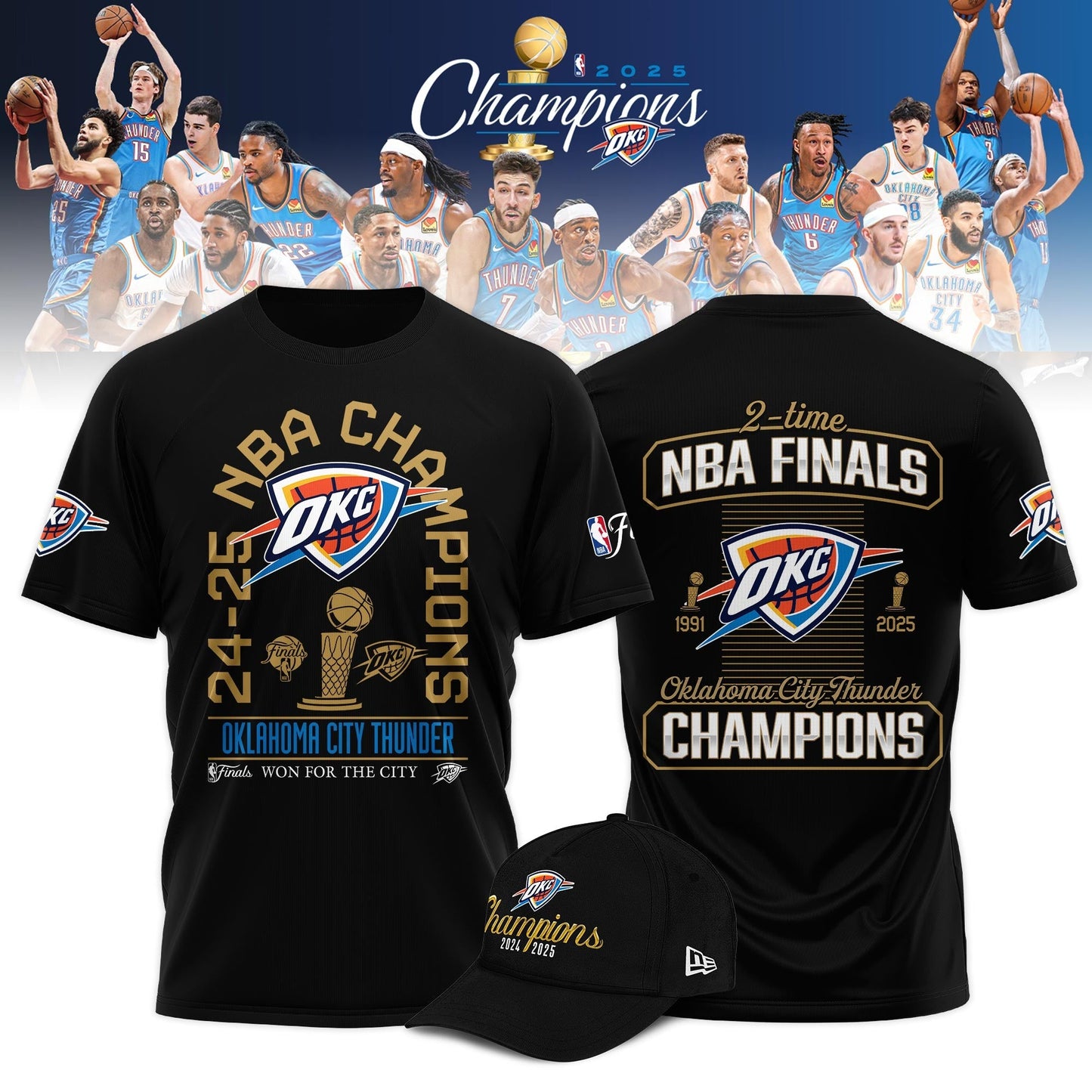 OKC THUNDER 2025 NBA CHAMPIONS T-Shirt