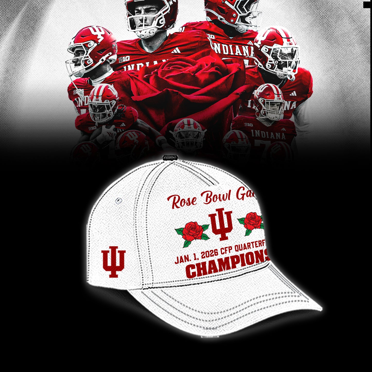 Indiana Hoosiers 2026 Rose Bowl Champions Limited Combo TShirt