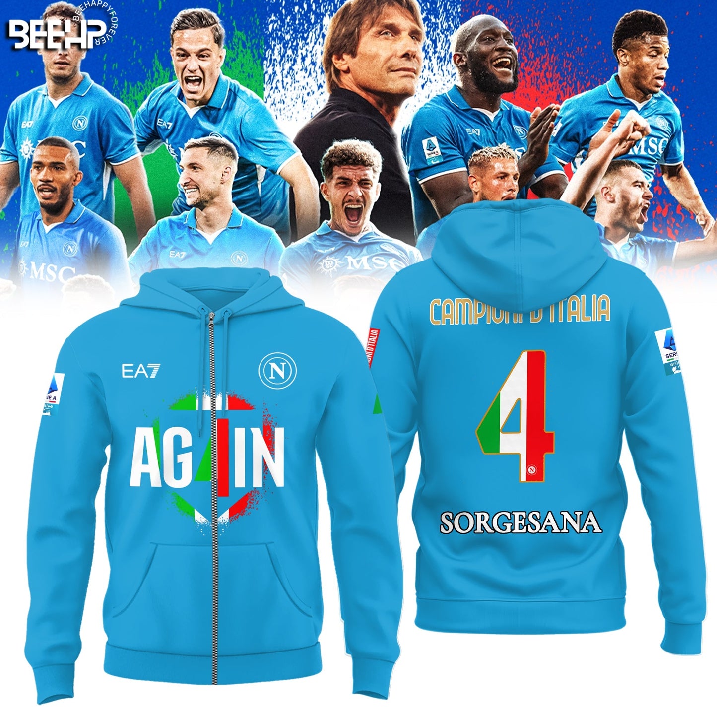 SSC NAPOLI CAMPIONE D’ITALIA 2025 Zip Hoodie