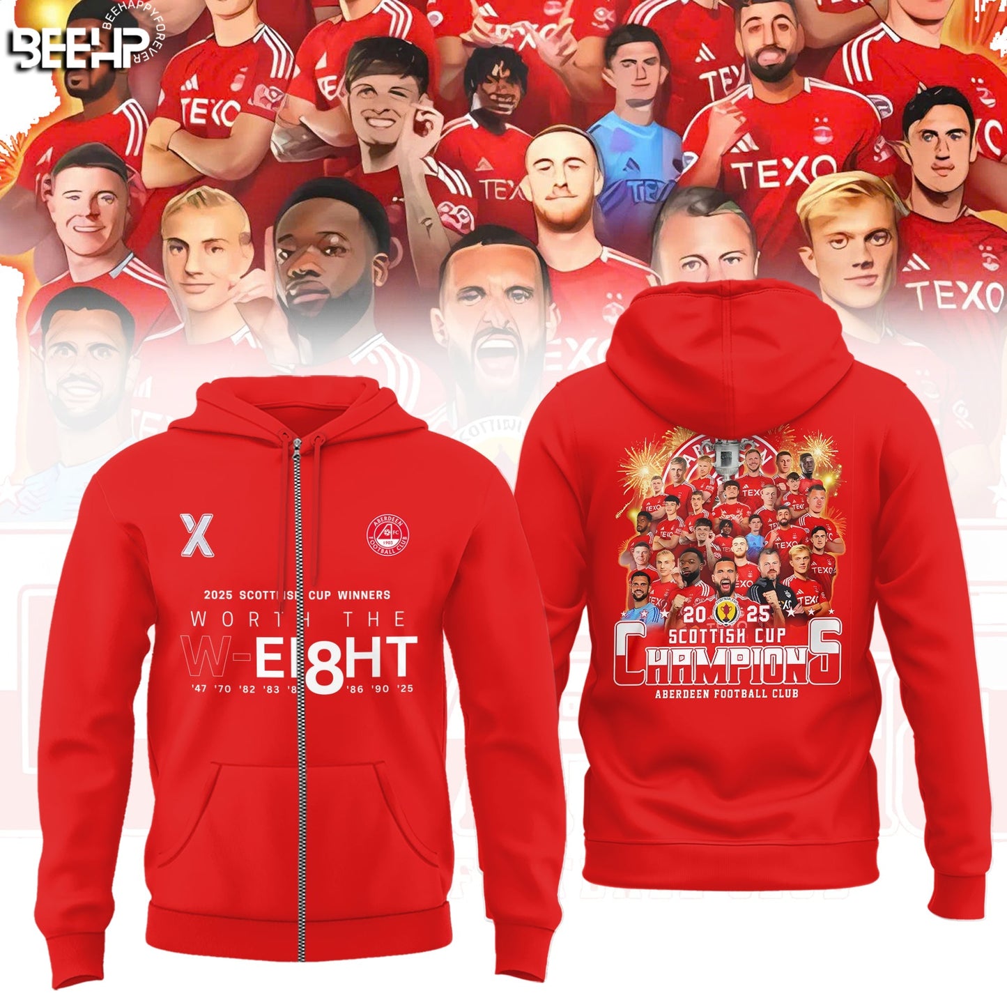 The Champions of Scotland – Aberdeen 2025 Zip Hoodie
