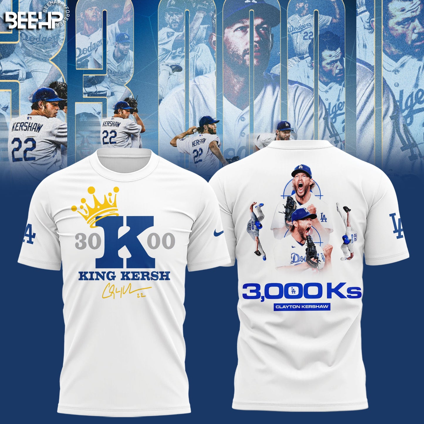 CLAYTON KERSHAW MAKES HISTORY AND JOINS THE 3,000 STRIKEOUT CLUB T-SHIRT