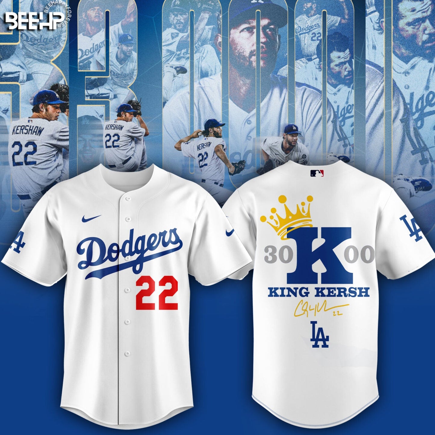 CLAYTON KERSHAW MAKES HISTORY AND JOINS THE 3,000 STRIKEOUT CLUB Jersey