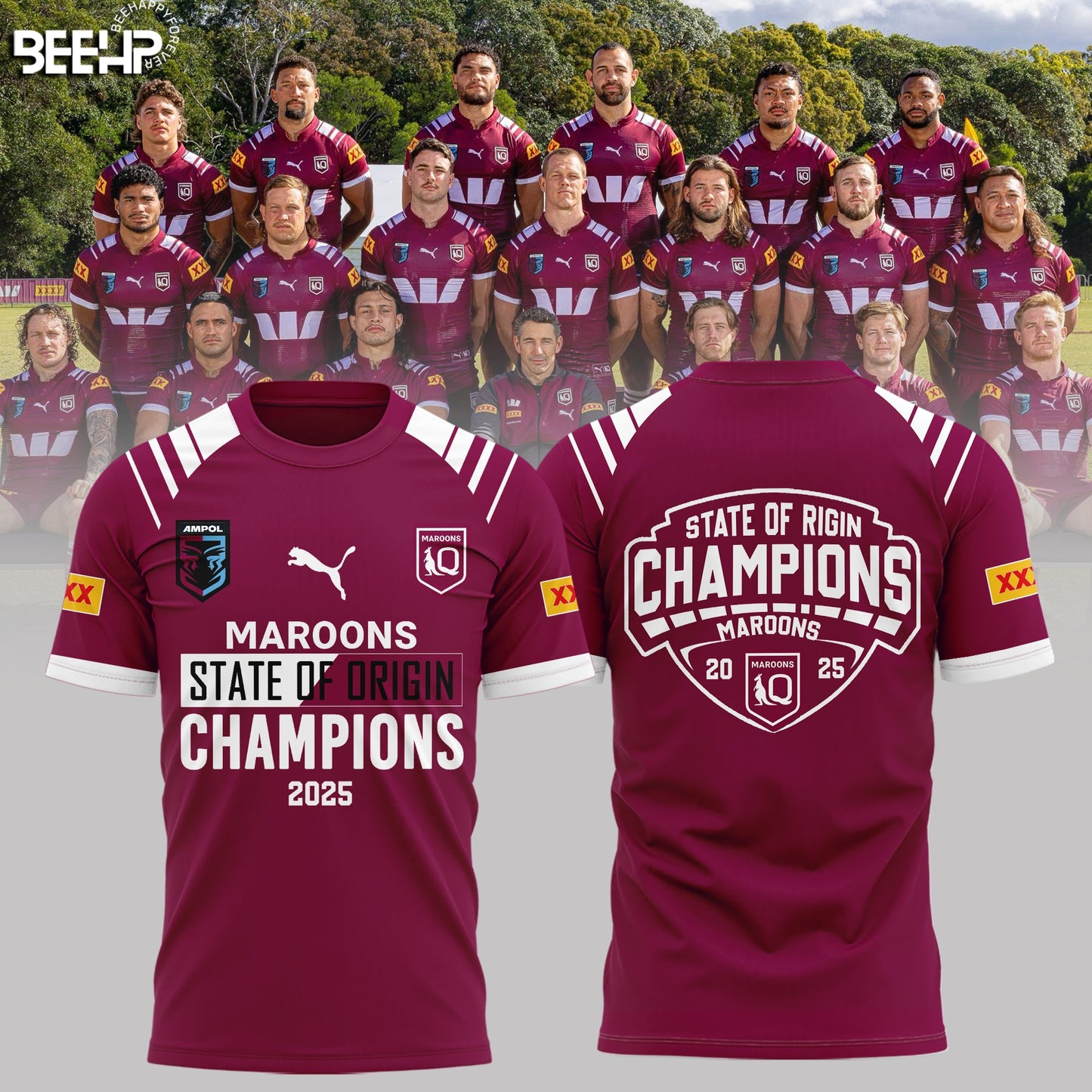 Queensland Maroons State Of Origin 2025 Champions Shirt