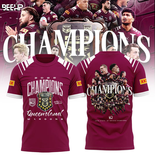 Queensland Maroons State Of Origin 2025 Champions Shirt