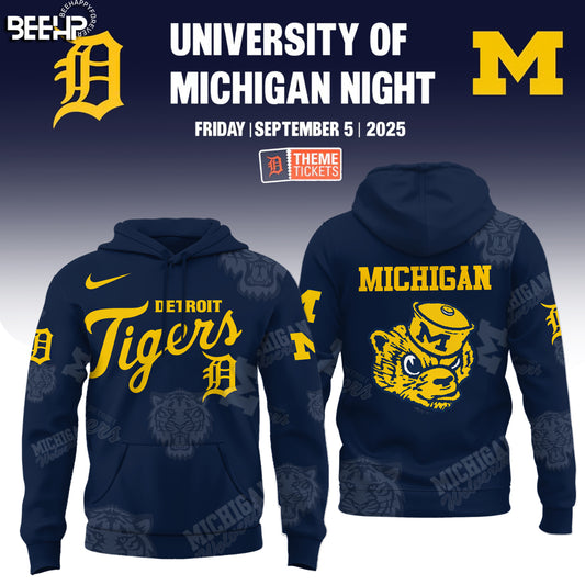 Detroit Tigers x Michigan Wolverines Night Game 2025 Limited Edition Hoodie