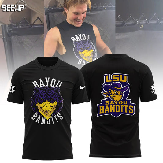 LSU Tigers Football Bayou Bandits Logo Black Limited Edition TShirt