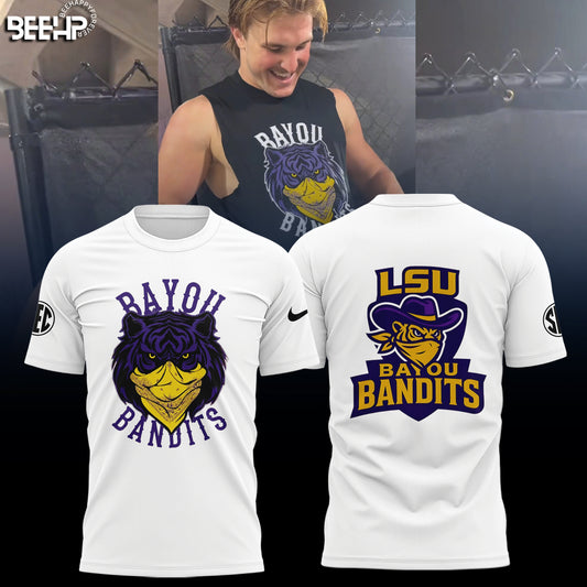 LSU Tigers Football Bayou Bandits Logo Black Limited Edition TShirt