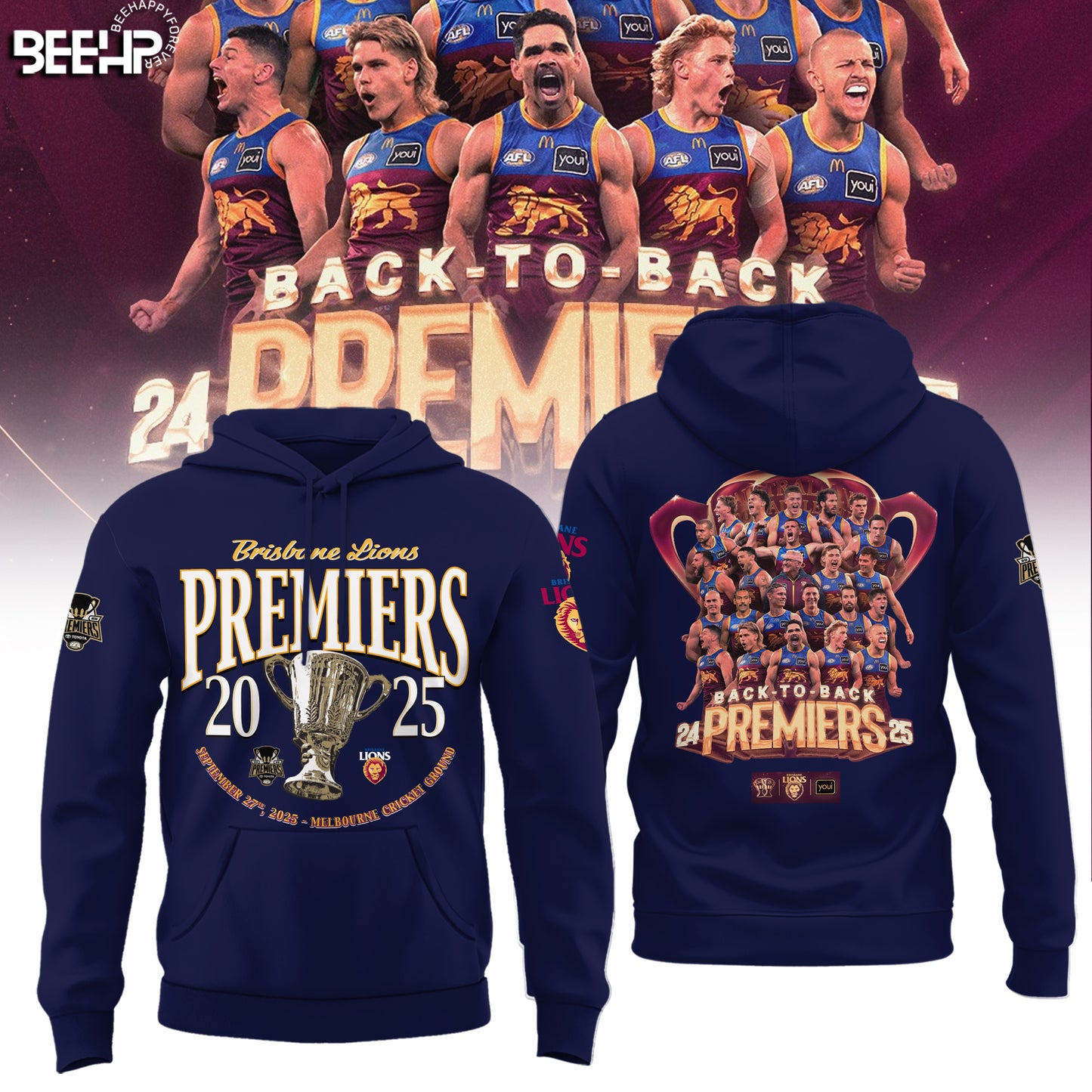 Brisbane Lions 2025 Premiers Limited Edition Hoodie