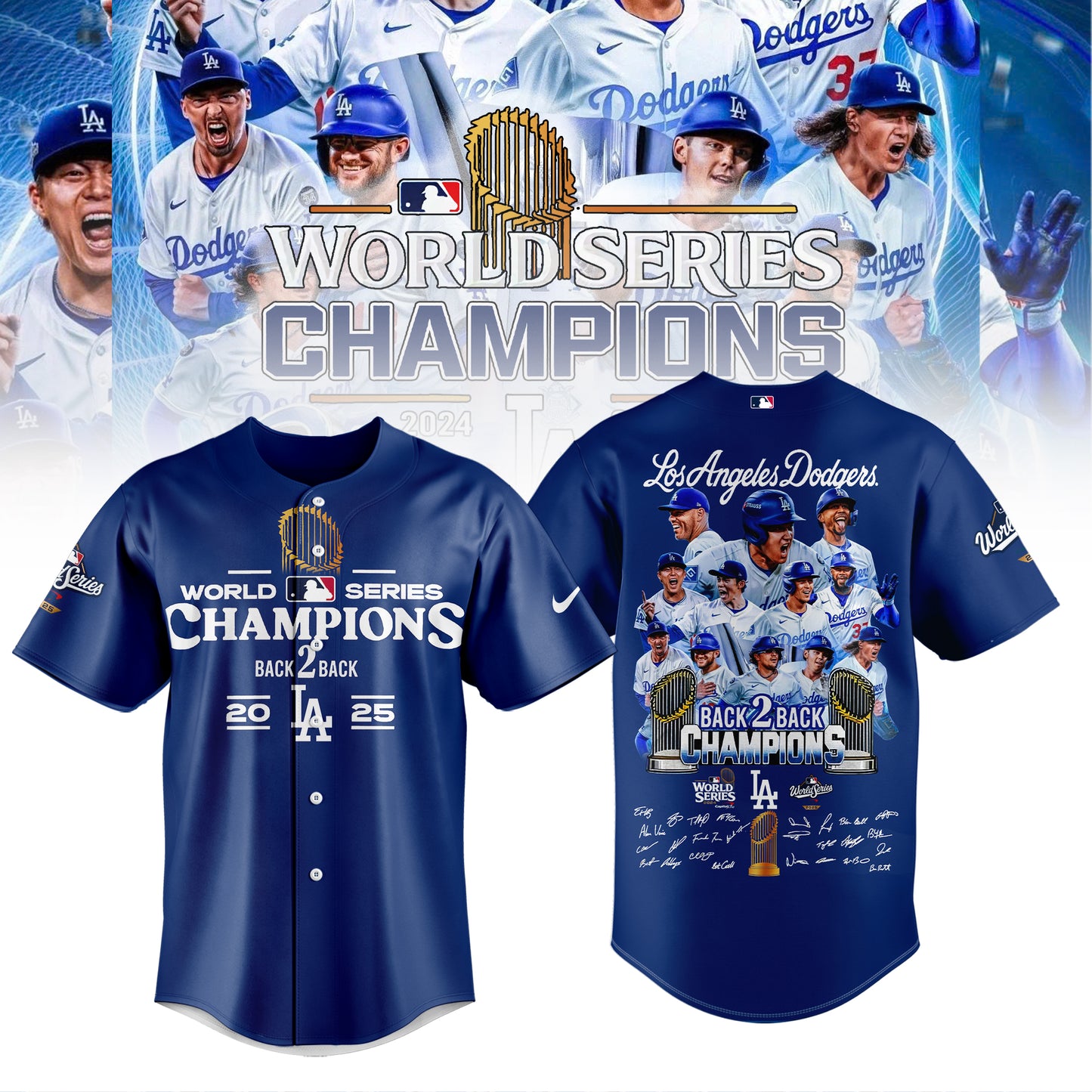 LA Dodgers 2025 World Series Champions Limited Edition Combo Jersey